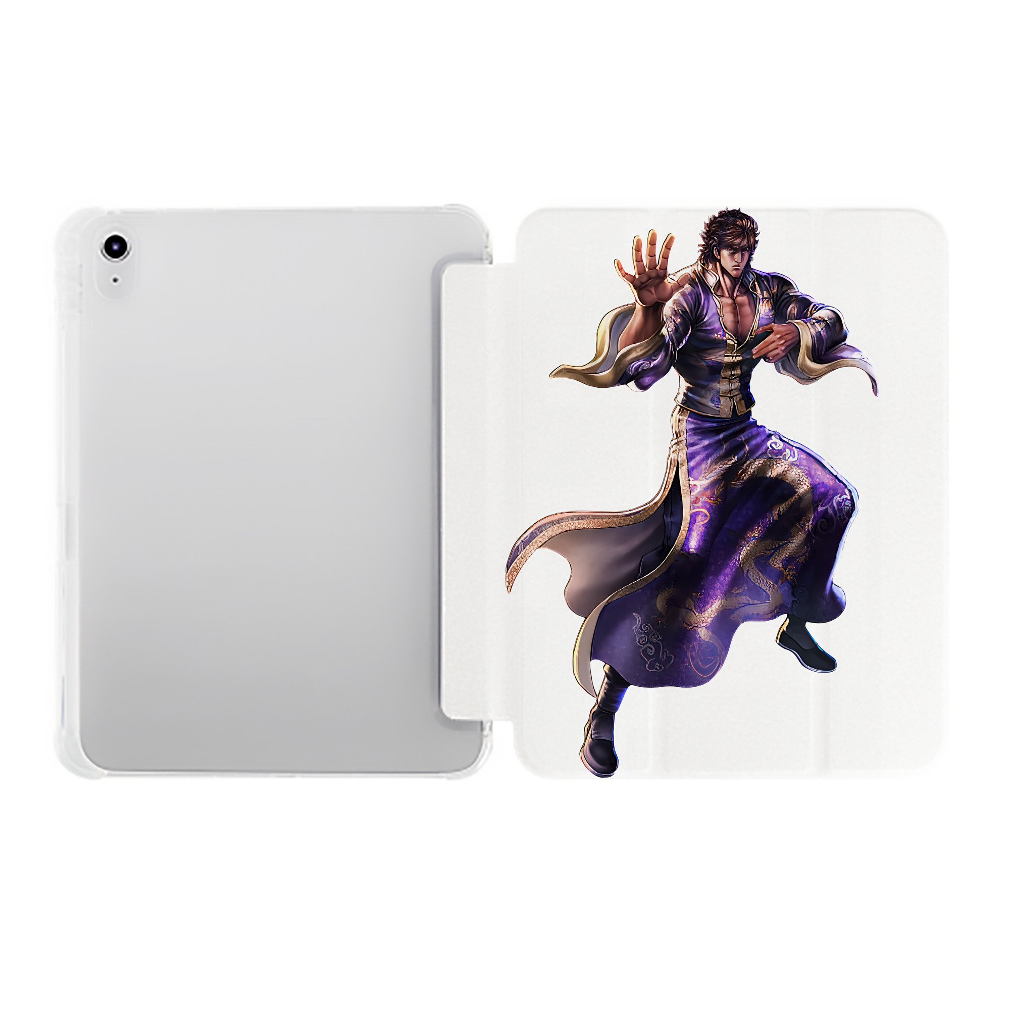 （画像用） 北斗の拳 Fist of the North Star IPad ケース ペン収納付き 三つ折りスタンド PUレザー×シリコン 対応機種9.5/10.5/10.9インチ
